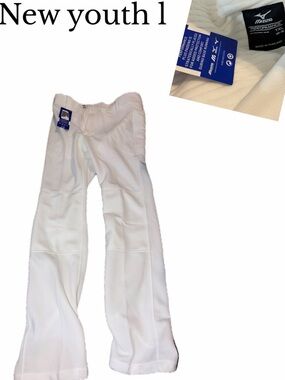 Mizuno padded youth large new white baseball pants